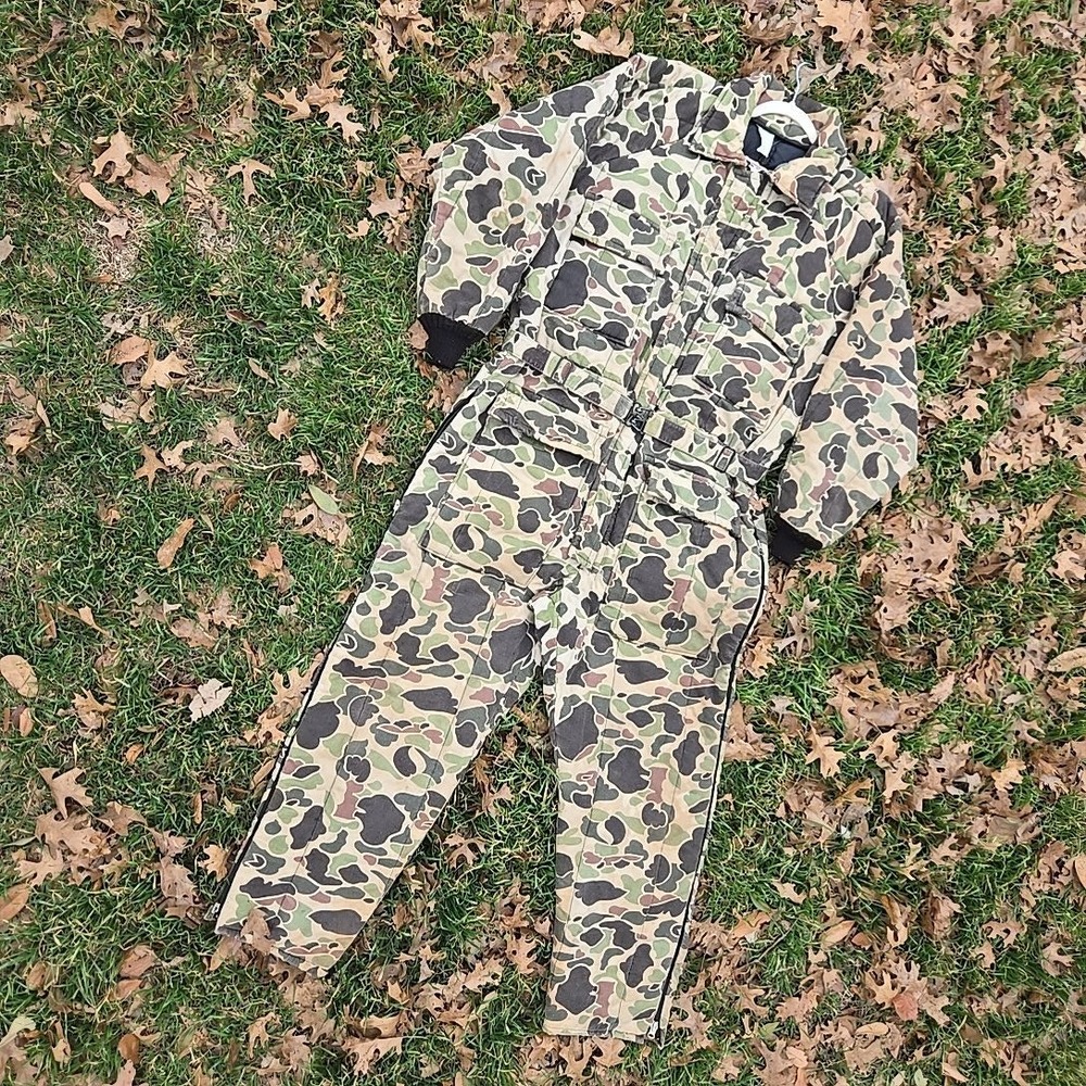 VTG Walls Men XL Tall Coveralls Duck Hunter Camo Blizzard Pruf Insulated USA GUC